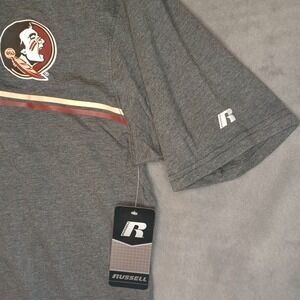 FSU Seminoles Shirt Mens Grey Polo Large 42-44 Soft Cotton Blend Graphic Logo